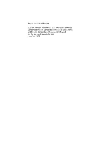 Miniature Soltec Power Holdings Rapport semestriel 2022-h1