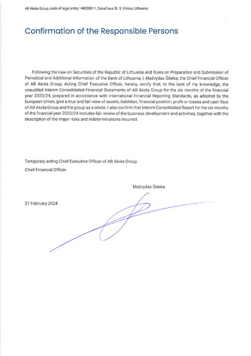 Vorschaubild AB Akola Group Halbjahresbericht 2023-h1