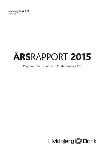 Thumbnail Hvidbjerg Bank Annual Report 2015