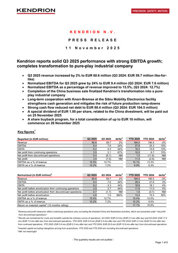 Thumbnail Kendrion Quarterly Report 2025-q3
