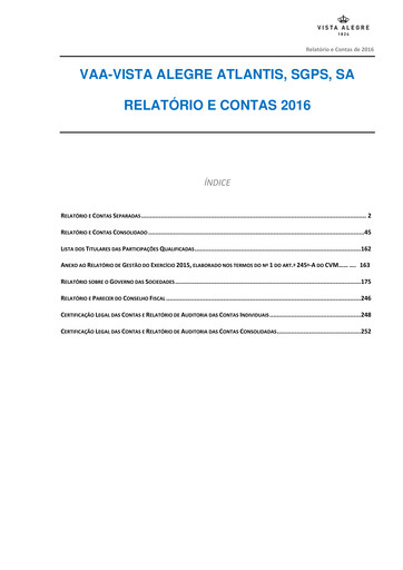 Thumbnail Vista Alegre Atlantis Annual Report 2016