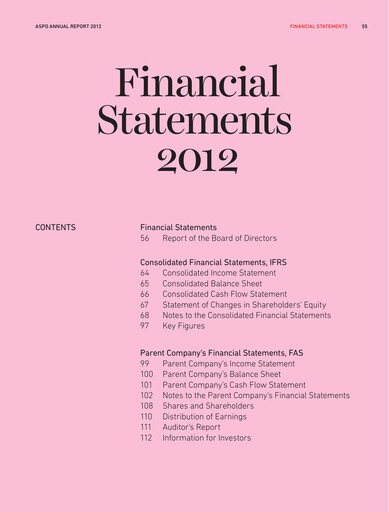 Thumbnail Aspo Oyj Financial Statement 2012