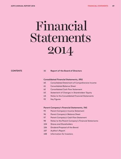 Thumbnail Aspo Oyj Financial Statement 2014