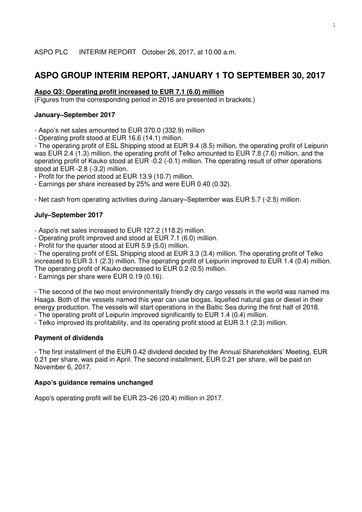 Thumbnail Aspo Oyj Quarterly Report 2017-q3