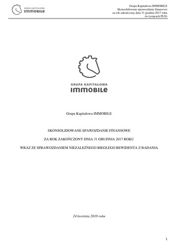 Thumbnail Grupa Kapitałowa Immobile Financial Statement 2017