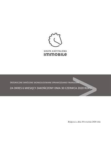 Thumbnail Grupa Kapitałowa Immobile Financial Statement 2020-h1