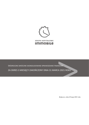 Thumbnail Grupa Kapitałowa Immobile Financial Statement 2021-q1