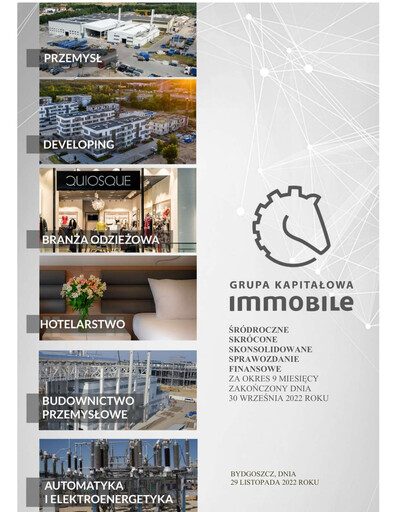 Thumbnail Grupa Kapitałowa Immobile Financial Statement 2022-q3
