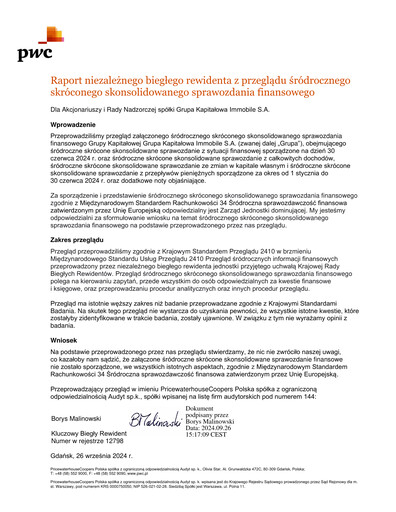 Thumbnail Grupa Kapitałowa Immobile Half-year Report 2024-h1