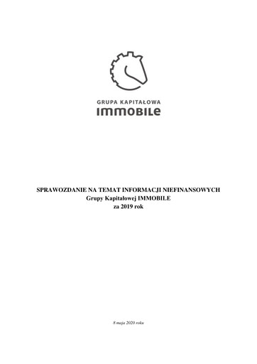 Thumbnail Grupa Kapitałowa Immobile Sustainability Report 2019