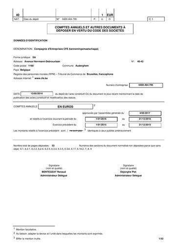 Thumbnail Compagnie d'Entreprises CFE Financial Statement 2016