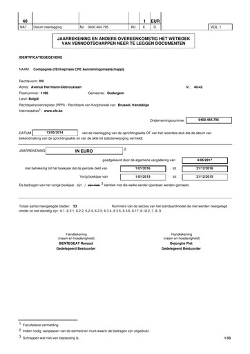 Thumbnail Compagnie d'Entreprises CFE Financial Statement 2016