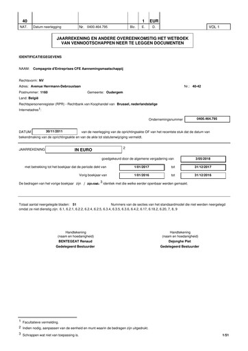 Thumbnail Compagnie d'Entreprises CFE Financial Statement 2017