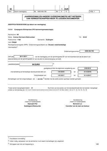 Thumbnail Compagnie d'Entreprises CFE Financial Statement 2018