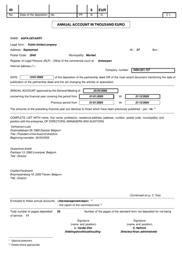 Thumbnail Agfa-Gevaert Annual Report 2005