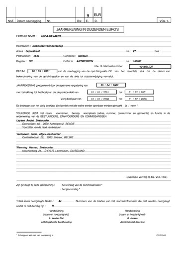 Thumbnail Agfa-Gevaert Annual Report 2001