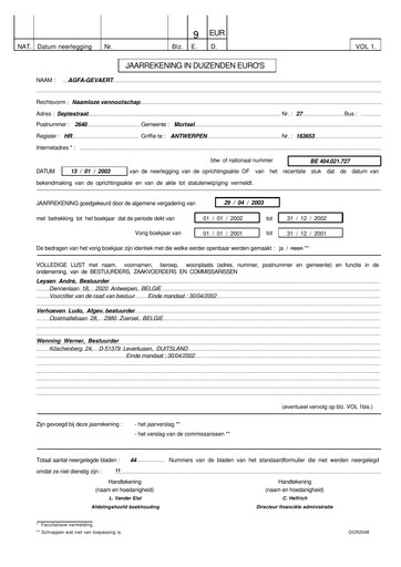 Thumbnail Agfa-Gevaert Annual Report 2002