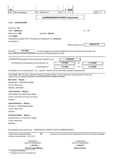 Thumbnail Agfa-Gevaert Annual Report 2006