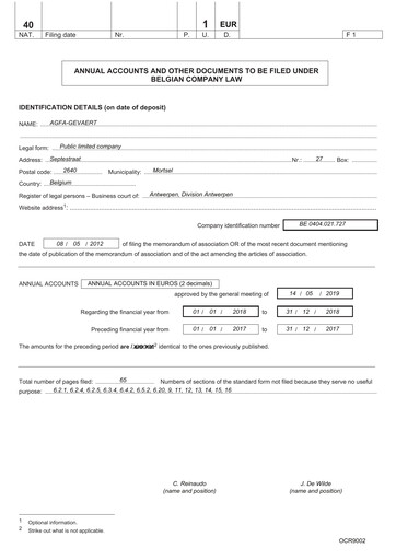 Thumbnail Agfa-Gevaert Financial Statement 2018