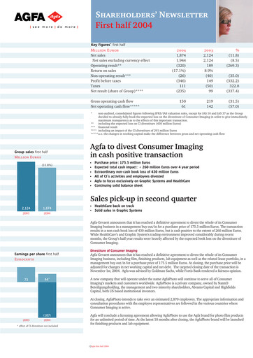 Vorschaubild Agfa-Gevaert Halbjahresbericht 2004-h1