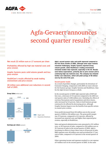Thumbnail Agfa-Gevaert Half-year Report 2005-h1