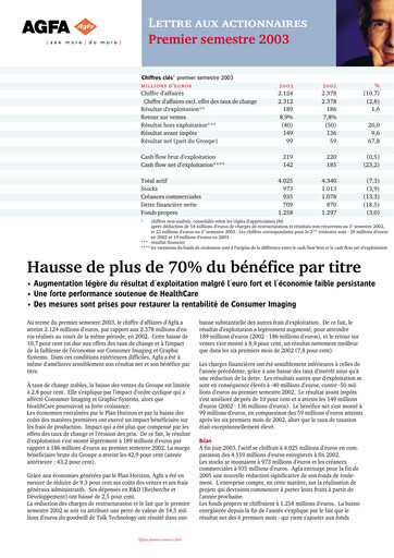 Vorschaubild Agfa-Gevaert Halbjahresbericht 2003-h1