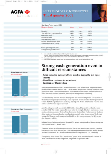 Thumbnail Agfa-Gevaert Quarterly Report 2003-q3