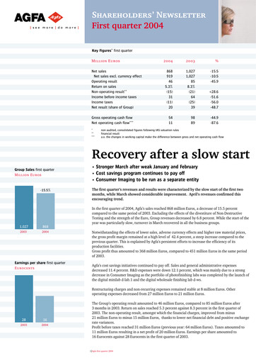 Thumbnail Agfa-Gevaert Quarterly Report 2004-q1