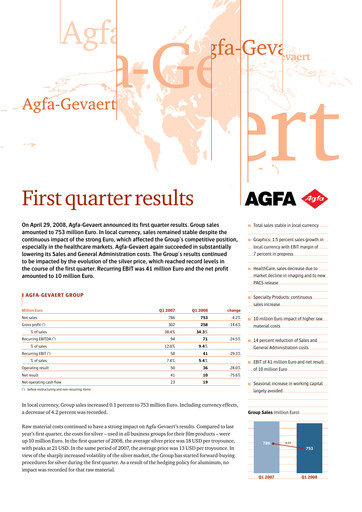 Thumbnail Agfa-Gevaert Quarterly Report 2008-q1