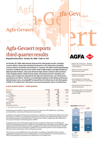 Thumbnail Agfa-Gevaert Quarterly Report 2008-q3