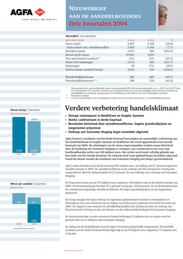 Thumbnail Agfa-Gevaert Quarterly Report 2004-q3