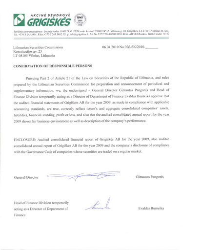 Miniature Grigeo AB Rapport annuel 2009