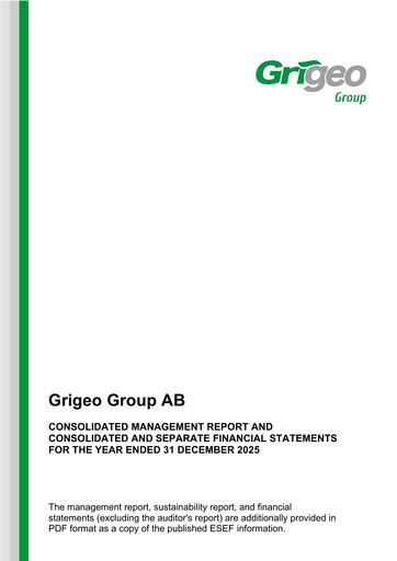 Miniature Grigeo AB Rapport annuel 2025