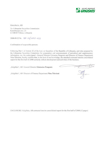 Miniature Grigeo AB Rapport semestriel 2008-h1