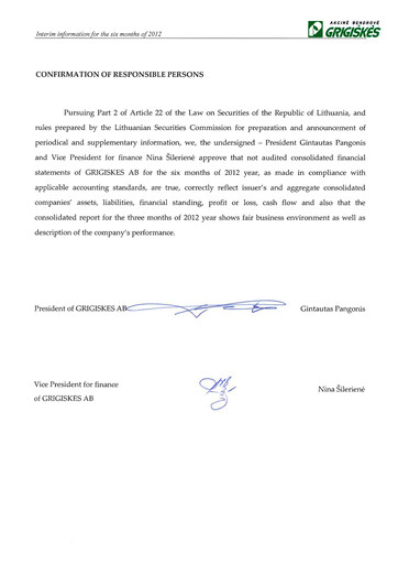 Miniature Grigeo AB Rapport semestriel 2012-h1