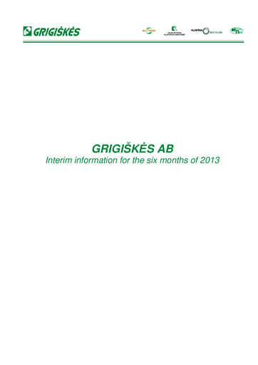 Miniature Grigeo AB Rapport semestriel 2013-h1