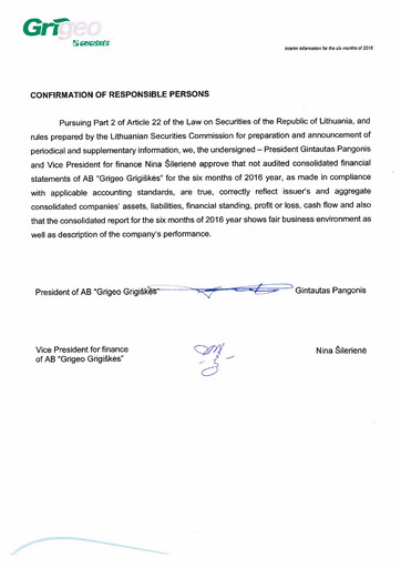 Miniature Grigeo AB Rapport semestriel 2016-h1
