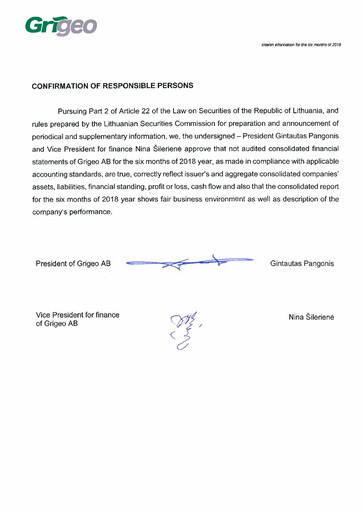 Miniature Grigeo AB Rapport semestriel 2018-h1