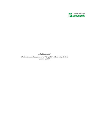 Miniature Grigeo AB Rapport trimestriel 2008-q1