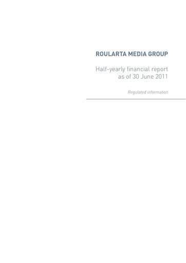 Thumbnail Roularta Media Group Financial Report 2011-h1