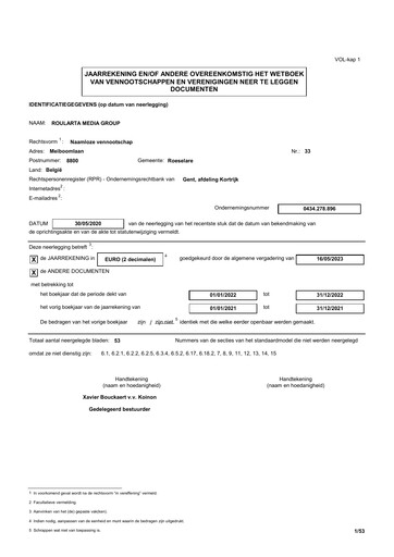 Thumbnail Roularta Media Group Financial Statement 2022