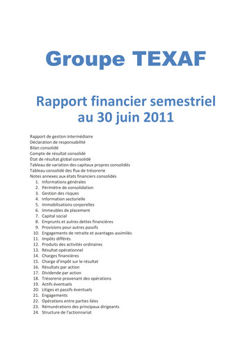 Thumbnail Texaf Half-year Report 2011-h1