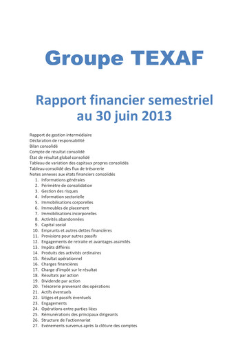 Thumbnail Texaf Half-year Report 2013-h1