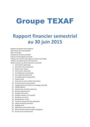 Thumbnail Texaf Half-year Report 2015-h1