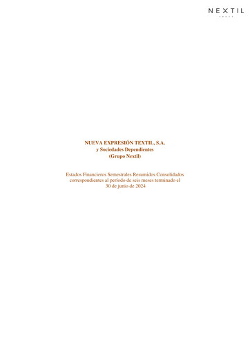 Thumbnail Nueva Expresión Textil Half-year Report 2024-h1