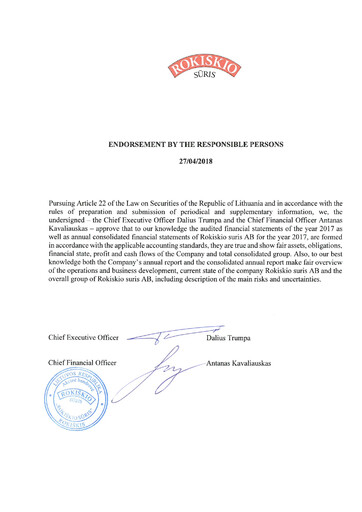 Thumbnail Rokiskio Suris AB Annual Report 2017