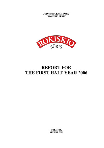 Thumbnail Rokiskio Suris AB Half-year Report 2006-h1