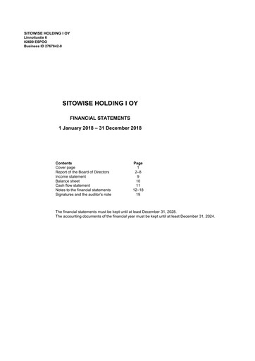 Vorschaubild Sitowise Group Oyj Finanzmitteilung 2018