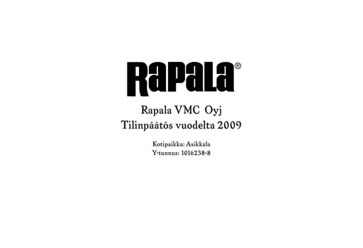 Thumbnail Rapala VMC Corporation Financial Statement 2009