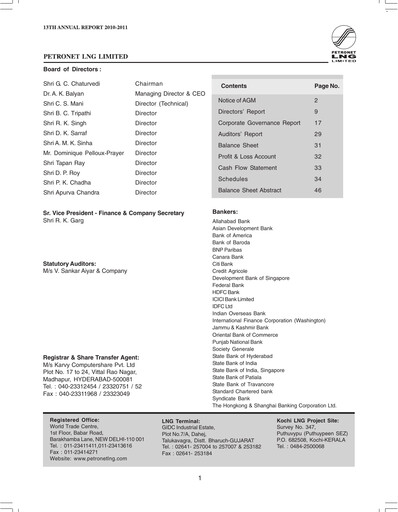 Thumbnail Petronet LNG
 Annual Report 2010-2011